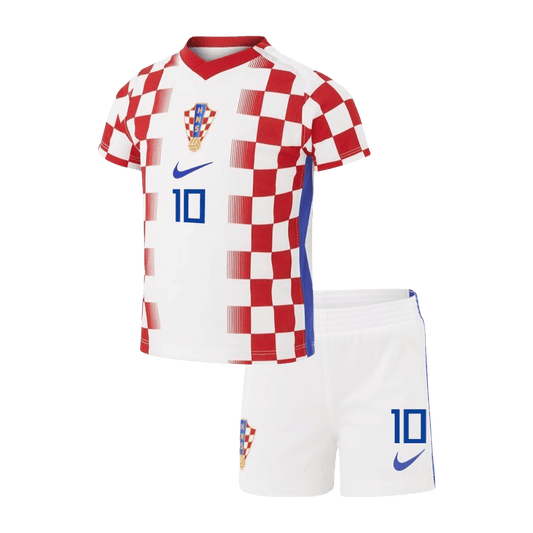 Dziecięcy zestaw Chorwacji domowa MODRIĆ #10 (Koszulka+Spodenki) - Mundial 2026