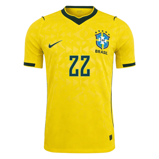 Męska koszulka Brazylii domowa JOÃO PEDRO #22 wersja zawodnicza - Mundial 2026