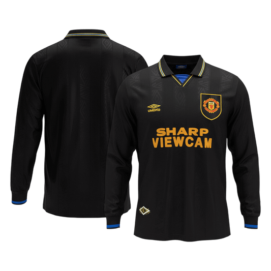 Męska Koszulka Retro Wyjazdowa Manchester United 1993/94 z Długim Rękawem