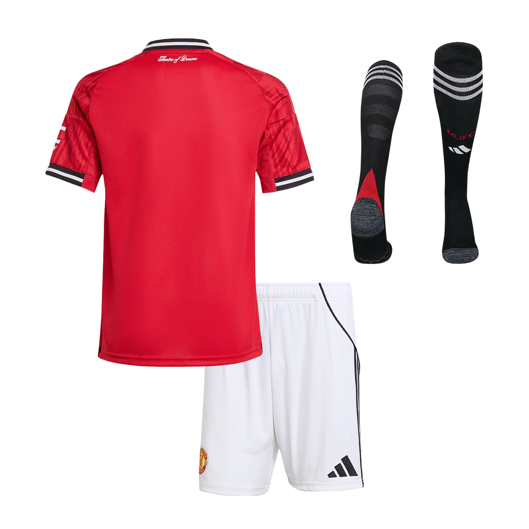 Dziecięcy Zestaw Domowa Man Utd (Koszulka + Spodenki + Skarpety) 2025/26