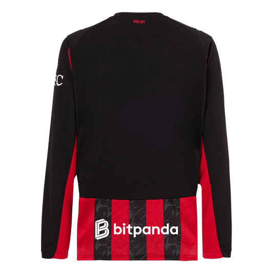 Męska Koszulka Domowa AC Milan 2025/26 z Długim Rękawem