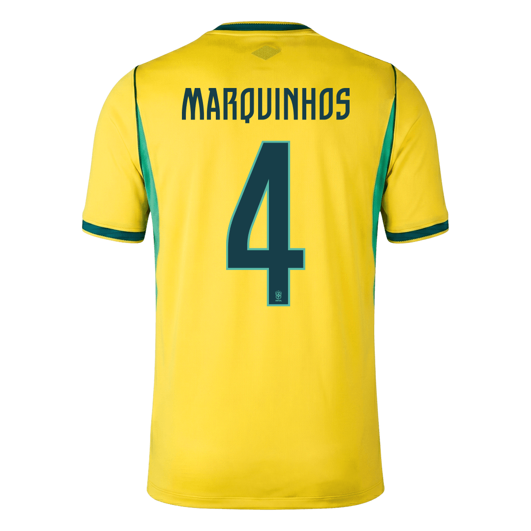 Męska koszulka Brazylii domowa MARQUINHOS #4 - Mundial 2026