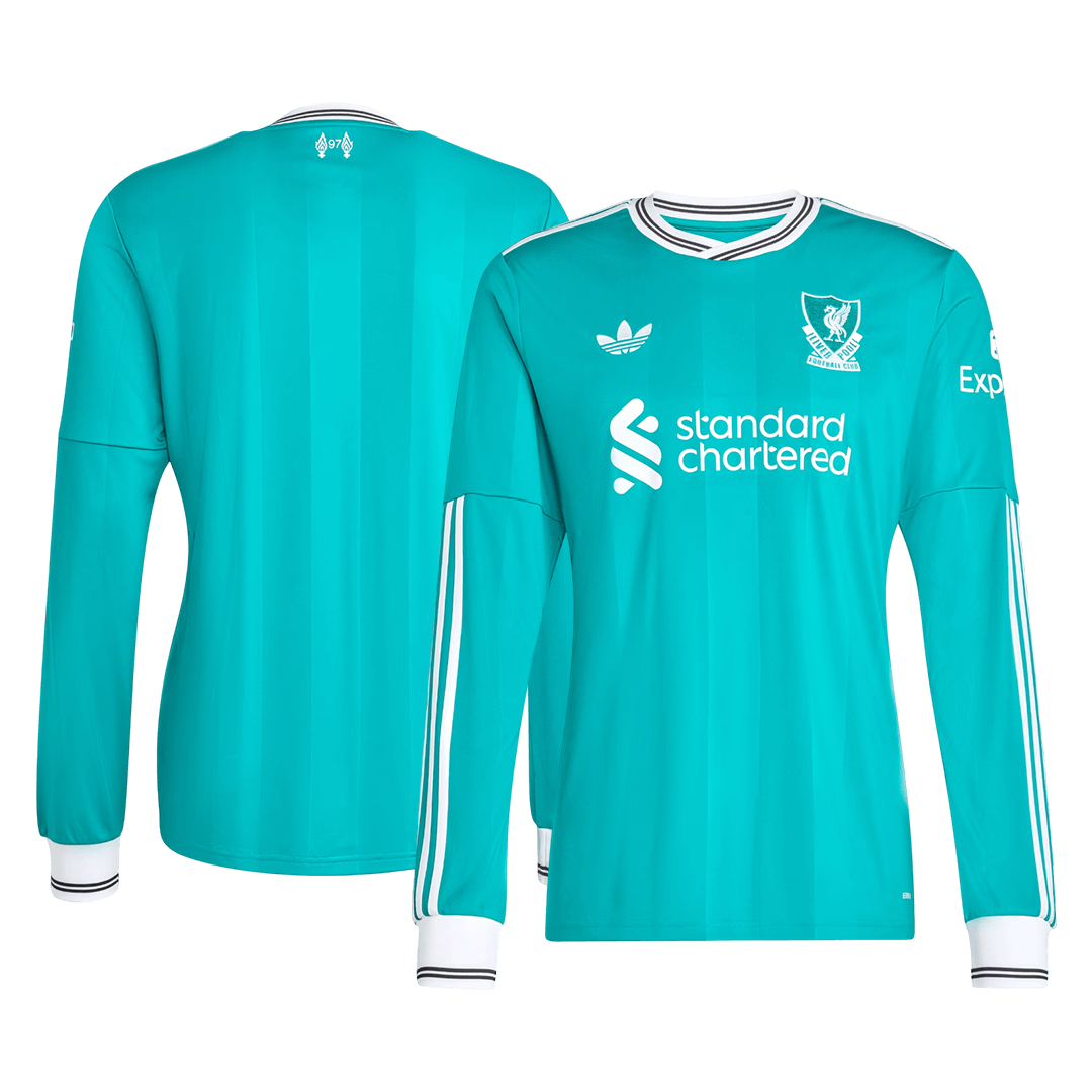 Męska Koszulka Trzecia Wyjazdowa Liverpool 2025/26 z Długim Rękawem