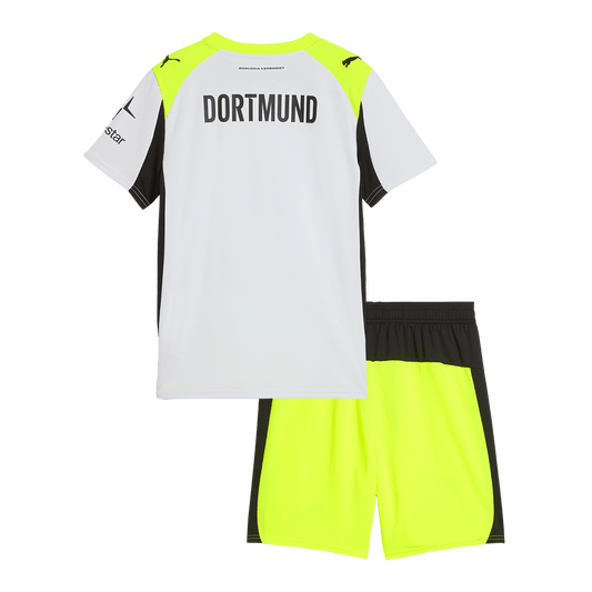 Dziecięcy Zestaw Wyjazdowa Borussia Dortmund (Koszulka+Spodenki) 2025/26