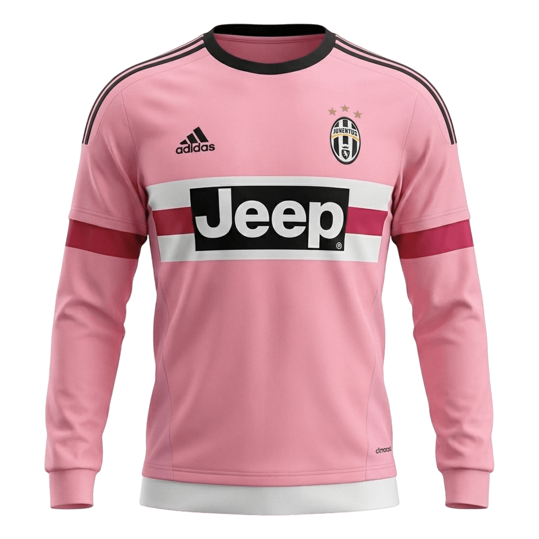 Męska Koszulka Retro Wyjazdowa Juventus 2015/16 z Długim Rękawem