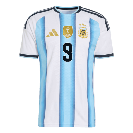 Męska koszulka Argentyny domowa J.ÁLVAREZ #9 wersja zawodnicza – Mundial 2026
