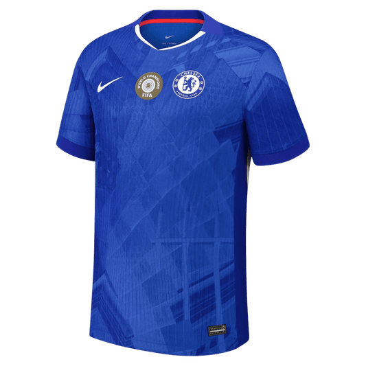 Męska Koszulka Domowa Chelsea WORLD CHAMPIONS #25 Wersja Piłkarska 2025/26 - with chest badge - Slim Fit - Topowe Koszulki Pilkarskie Sklep Internetowy