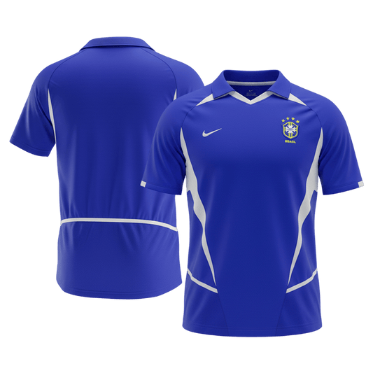 Męska Koszulka Retro Wyjazdowa Brazil 2002