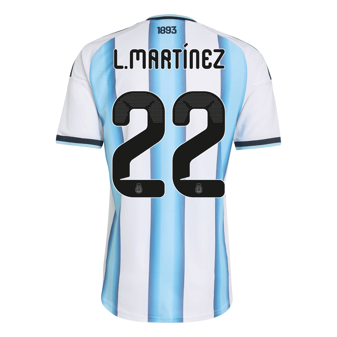 Męska Koszulka Domowa Argentina L.MARTÍNEZ #22 Wersja Piłkarska World Cup 2026 - Slim Fit