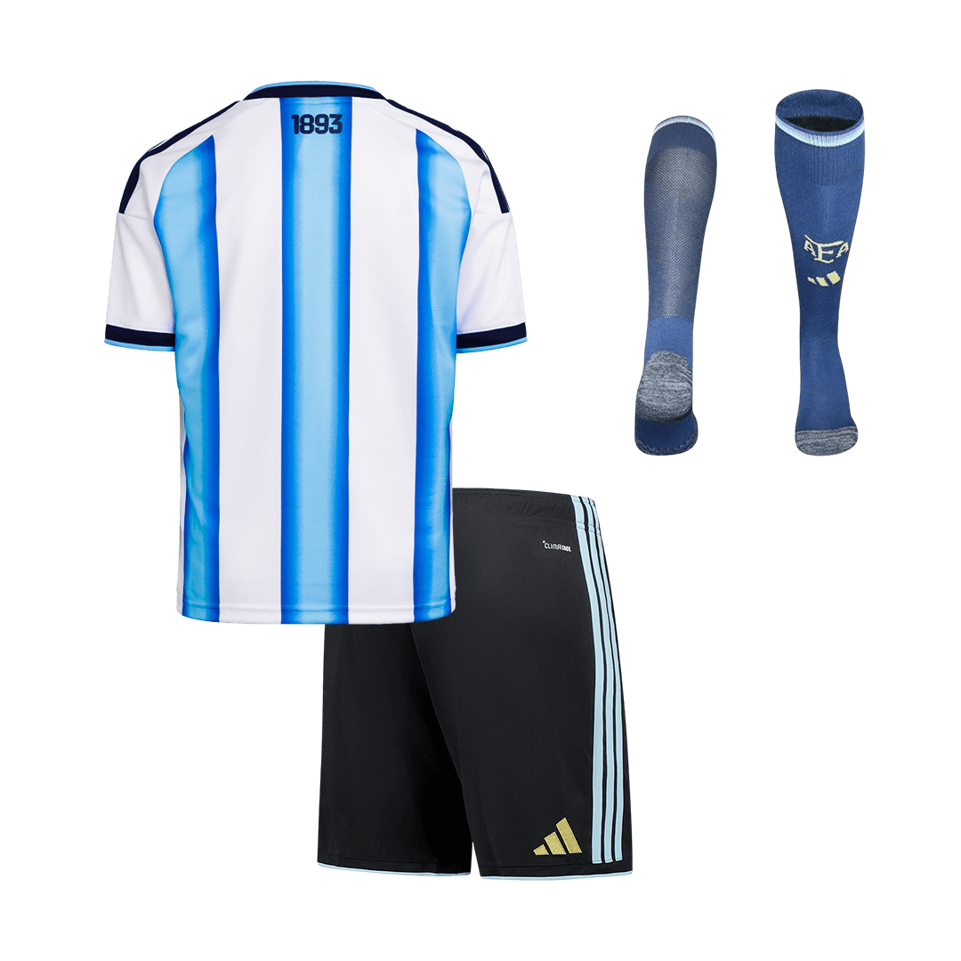 Dziecięcy Zestaw Domowa Argentina (Koszulka + Spodenki + Skarpety) World Cup 2025/26