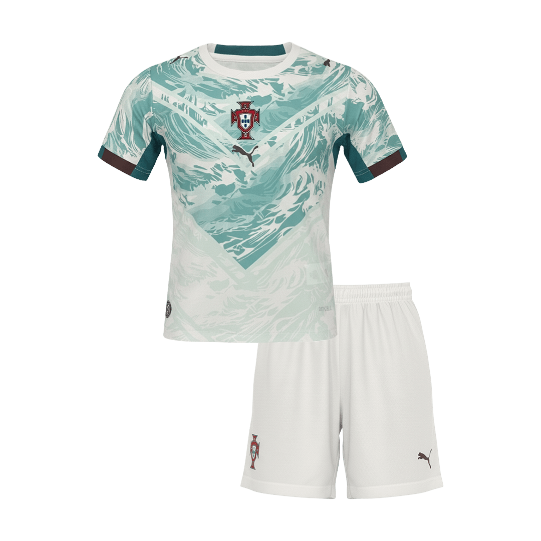 Dziecięcy Zestaw Wyjazdowa Portugal (Koszulka+Spodenki) World Cup 2026