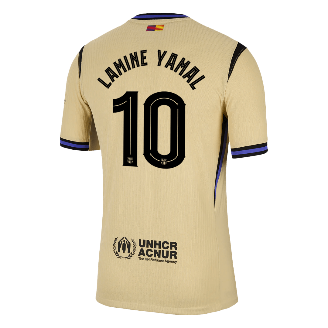Męska Koszulka Wyjazdowa FC Barcelona LAMINE YAMAL #10 Wersja Piłkarska 2025/26 - UCL - Slim Fit