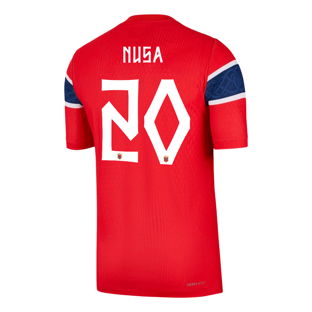 Męska koszulka Norwegii domowa NUSA #20 wersja zawodnicza – Mundial 2026