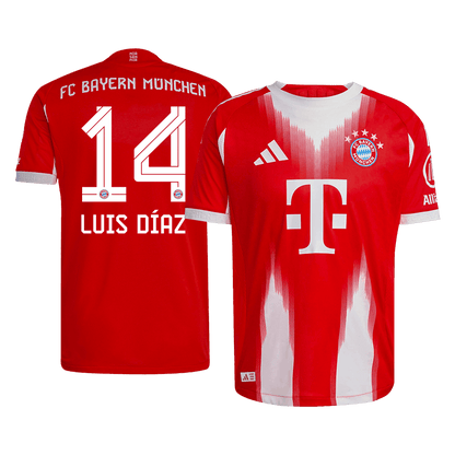 Męska Koszulka Domowa Bayern Monachium LUIS DÍAZ #14 Wersja Piłkarska 2025/26 - Slim Fit - Topowe Koszulki Pilkarskie Sklep Internetowy