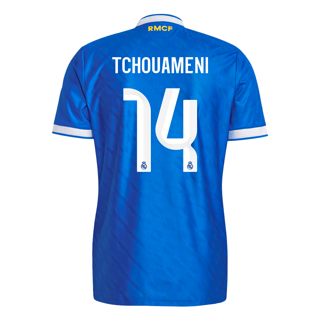 Męska Koszulka Trzecia Wyjazdowa Real Madrid TCHOUAMENI #14 Wersja Piłkarska 2025/26 - Slim Fit