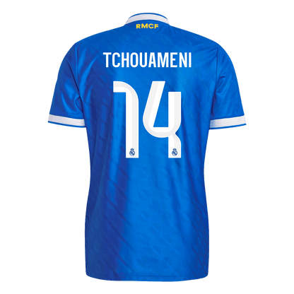 Męska Koszulka Trzecia Wyjazdowa Real Madrid TCHOUAMENI #14 Wersja Piłkarska 2025/26 - Slim Fit