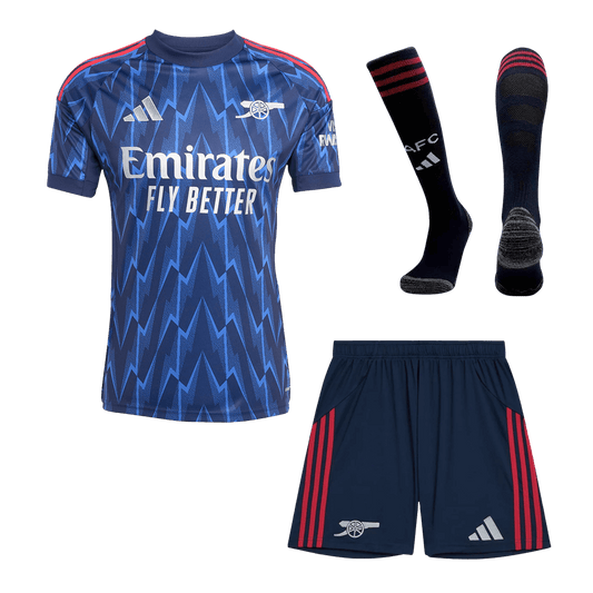 Męski Zestaw Wyjazdowa Arsenal (Koszulka + Spodenki + Skarpety) 2025/26