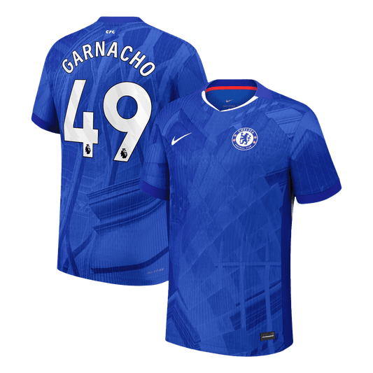 Męska Koszulka Domowa Chelsea GARNACHO #49 Wersja Piłkarska 2025/26 - Slim Fit - Topowe Koszulki Pilkarskie Sklep Internetowy