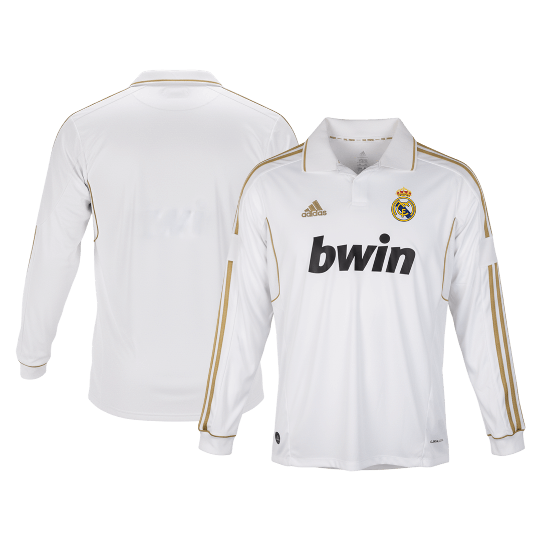 Męska Koszulka Retro Domowa Real Madrid 2011/12 z Długim Rękawem