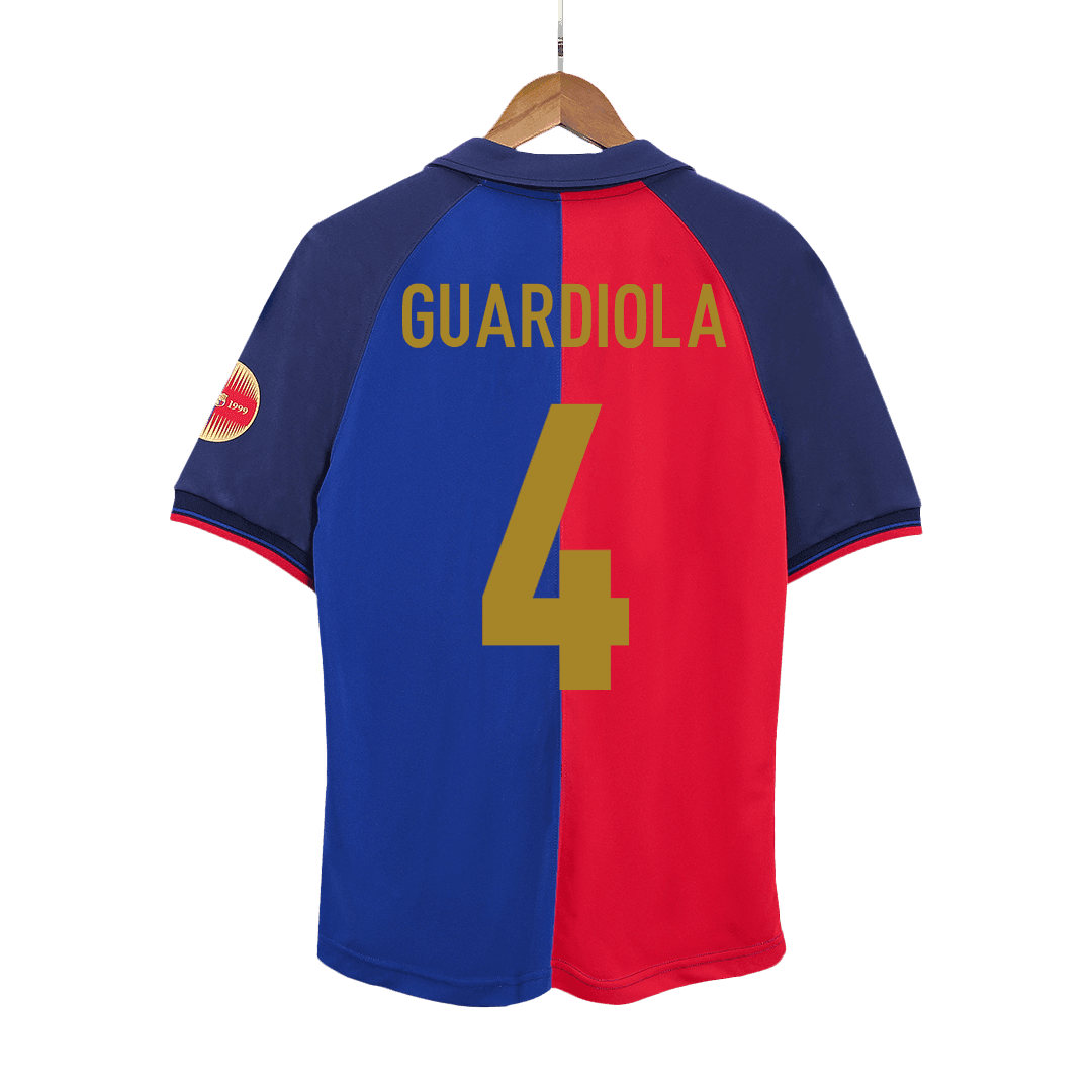 Koszulka Retro Domowa Barcelona GUARDIOLA #4 1999/00 - 100th Anniversary - Topowe Koszulki Pilkarskie Sklep Internetowy