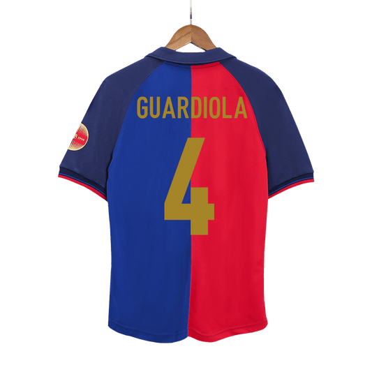 Koszulka Retro Domowa Barcelona GUARDIOLA #4 1999/00 - 100th Anniversary - Topowe Koszulki Pilkarskie Sklep Internetowy