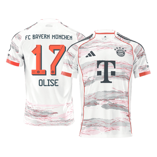 Męska Koszulka Wyjazdowa Bayern Munich OLISE #17 2025/26 - Topowe Koszulki Pilkarskie Sklep Internetowy