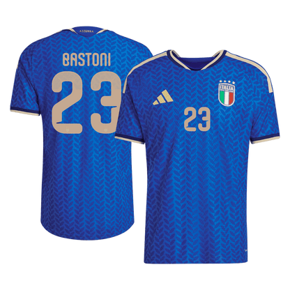 Męska Koszulka Domowa Italy BASTONI #23 Wersja Piłkarska World Cup 2026 - Slim Fit