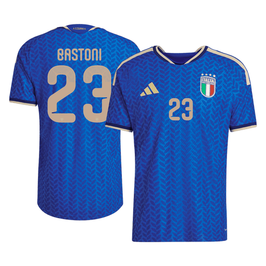 Męska Koszulka Domowa Italy BASTONI #23 Wersja Piłkarska World Cup 2026 - Slim Fit
