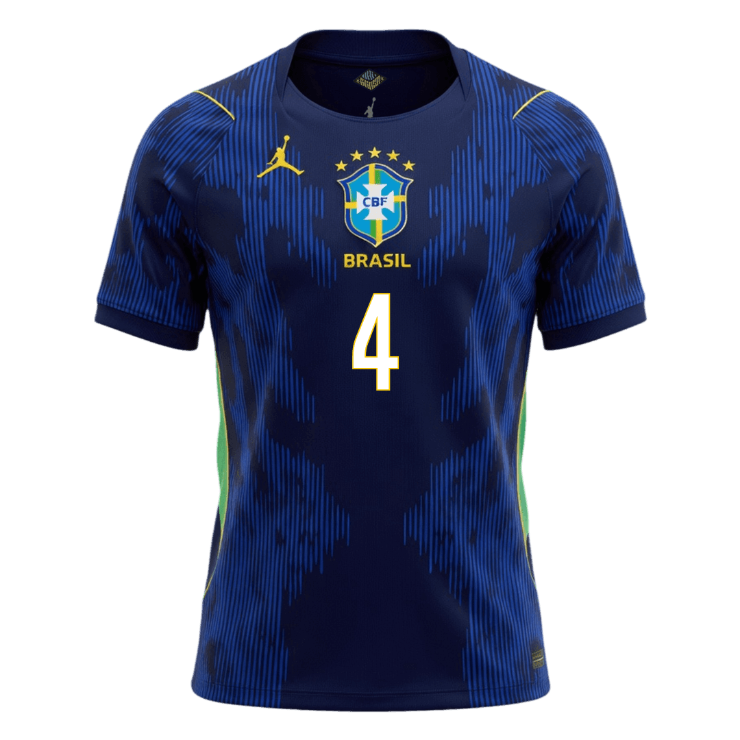 Męska koszulka Brazylii wyjazdowa MARQUINHOS #4 - Mundial 2026