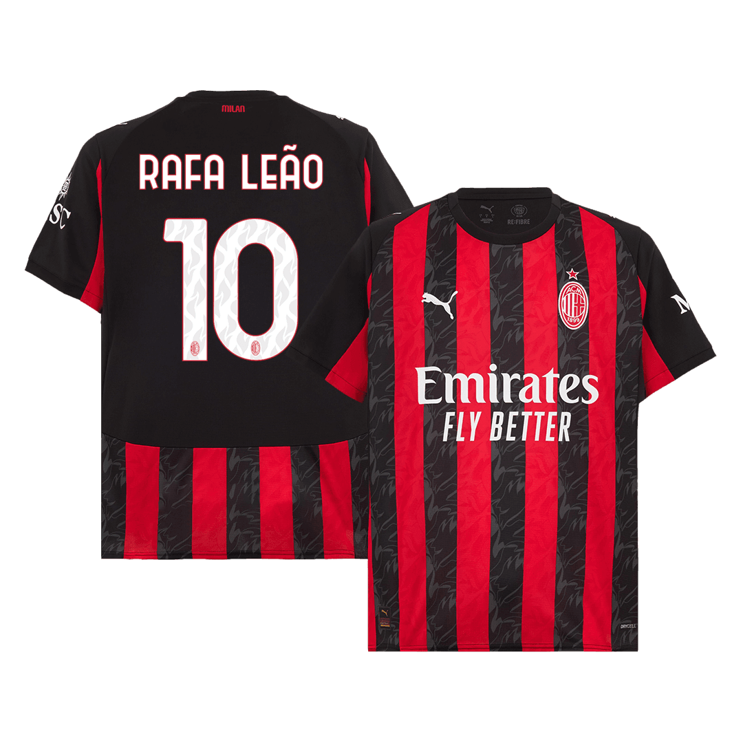 Męska Koszulka Domowa AC Milan RAFA LEÃO #10 2025/26 - Topowe Koszulki Pilkarskie Sklep Internetowy