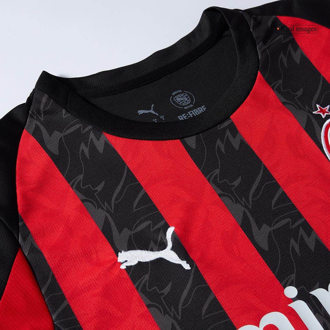 Męski Zestaw Domowy AC Milan (Koszulka+Spodenki) 2025/26 - Topowe Koszulki Pilkarskie Sklep Internetowy