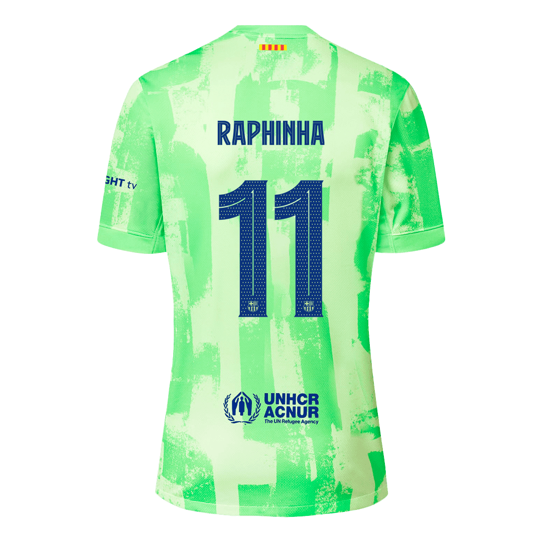 Koszulka Barcelona trzecia wyjazdowa 2024/25 RAPHINHA #11 - UCL (Spotify Logo Without Text) - Topowe Koszulki Pilkarskie Sklep Internetowy