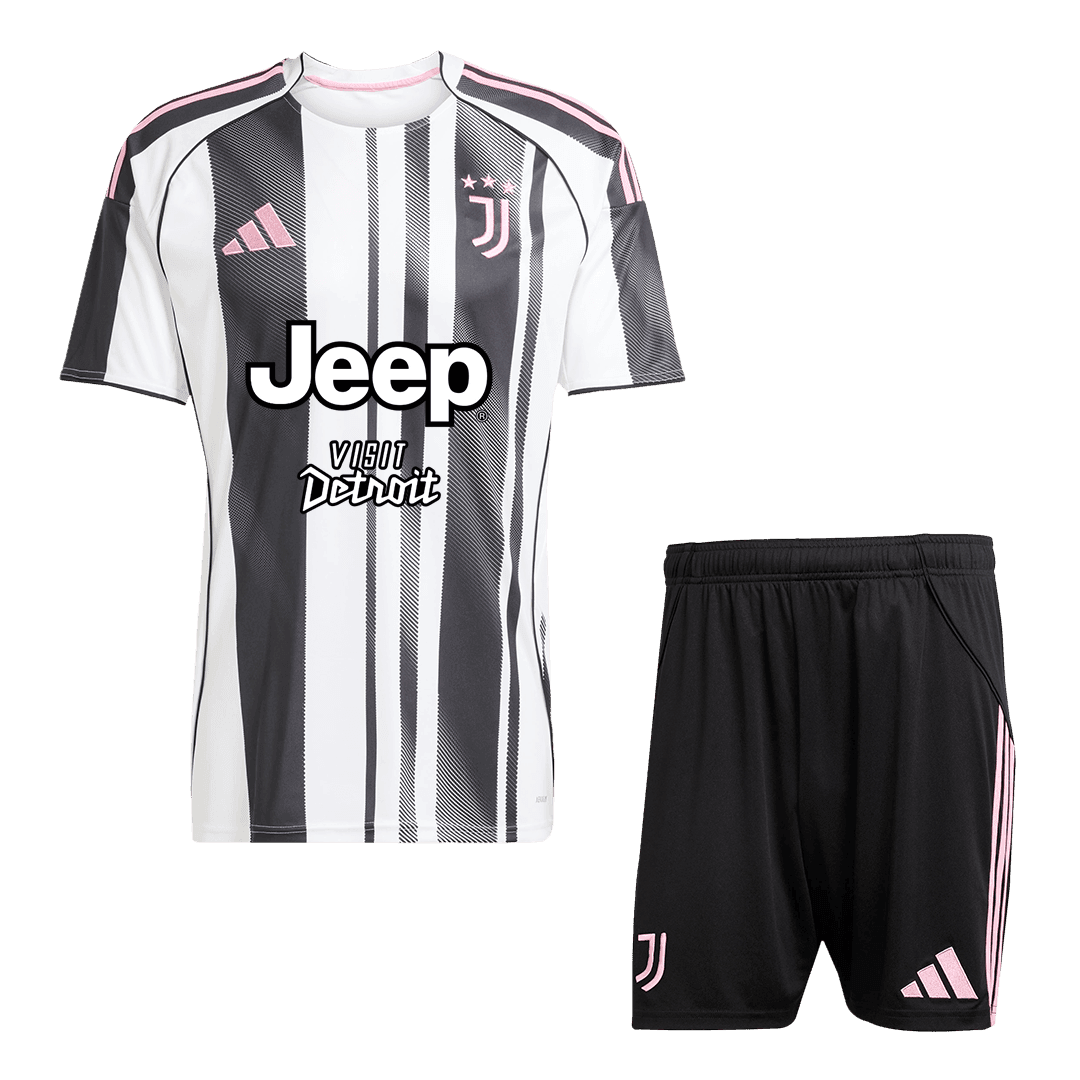 Męski Zestaw Domowy Juventus (Koszulka+Spodenki) 2025/26 - Topowe Koszulki Pilkarskie Sklep Internetowy