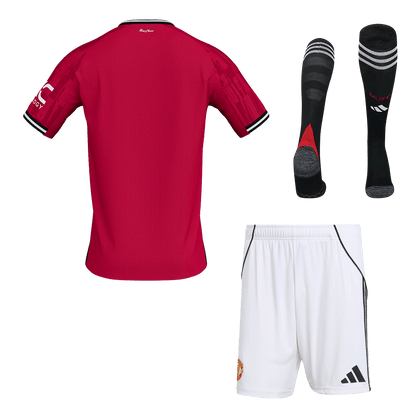Męski Zestaw Domowa Manchester United (Koszulka + Spodenki + Skarpety) 2025/26 [PREMIUM]