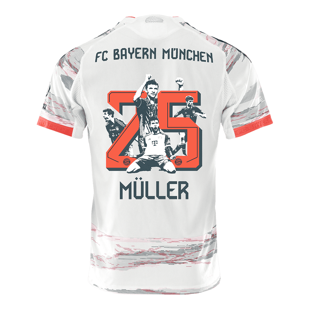 Męska Koszulka Wyjazdowa Bayern Monachium MÜLLER Special #25 Wersja Piłkarska 2025/26 - Slim Fit - Topowe Koszulki Pilkarskie Sklep Internetowy