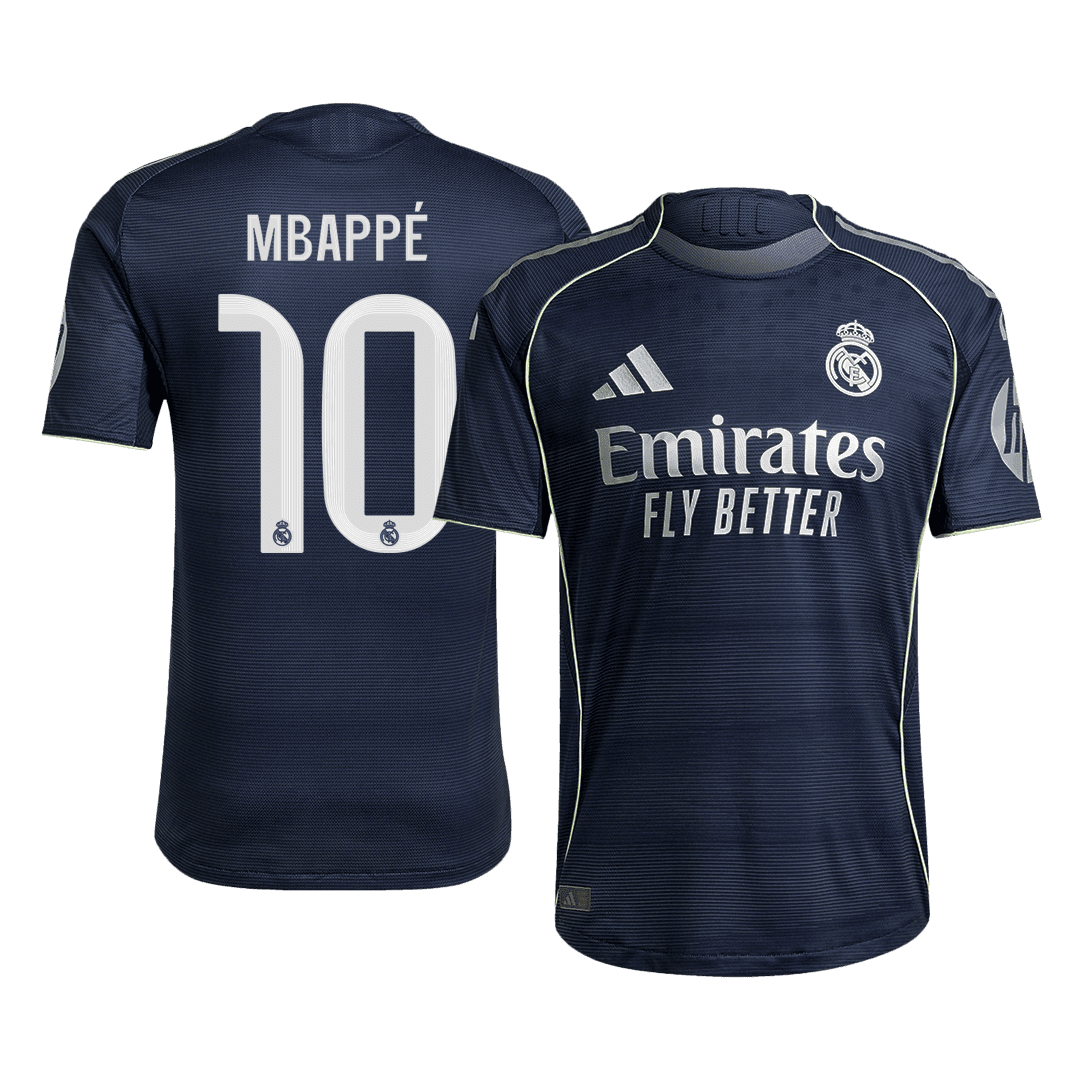 Męska Koszulka Wyjazdowa Real Madryt MBAPPÉ #10 Wersja Piłkarska 2025/26 - Slim Fit - Topowe Koszulki Pilkarskie Sklep Internetowy