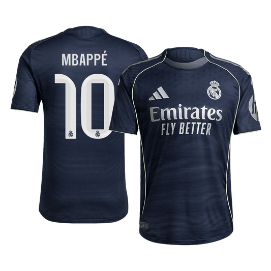Męska Koszulka Wyjazdowa Real Madryt MBAPPÉ #10 Wersja Piłkarska 2025/26 - Slim Fit - Topowe Koszulki Pilkarskie Sklep Internetowy