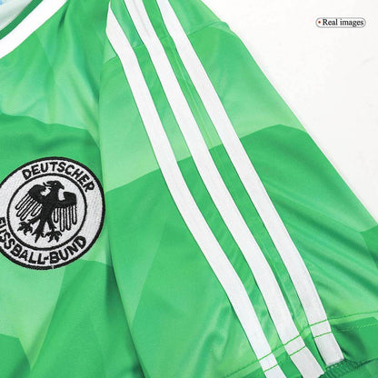 Męska zielona koszulka piłkarska West Germany Retro Away z lat 1988-1990 - Topowe Koszulki Pilkarskie Sklep Internetowy