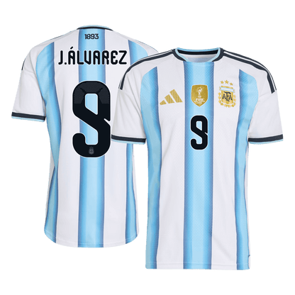 Męska Koszulka Domowa Argentina J.ÁLVAREZ #9 Wersja Piłkarska World Cup 2026 - Slim Fit
