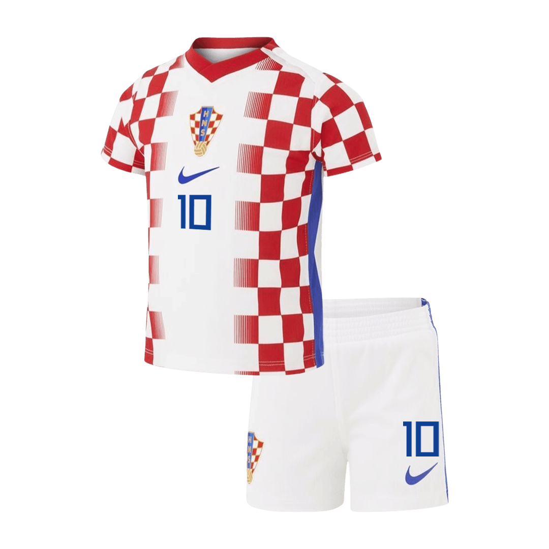 Dziecięcy zestaw Chorwacji domowa MODRIĆ #10 (Koszulka+Spodenki) - Mundial 2026