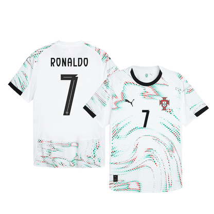 Męska Koszulka Wyjazdowa Portugalia RONALDO #7 Wersja Piłkarska 2025 - Topowe Koszulki Pilkarskie Sklep Internetowy