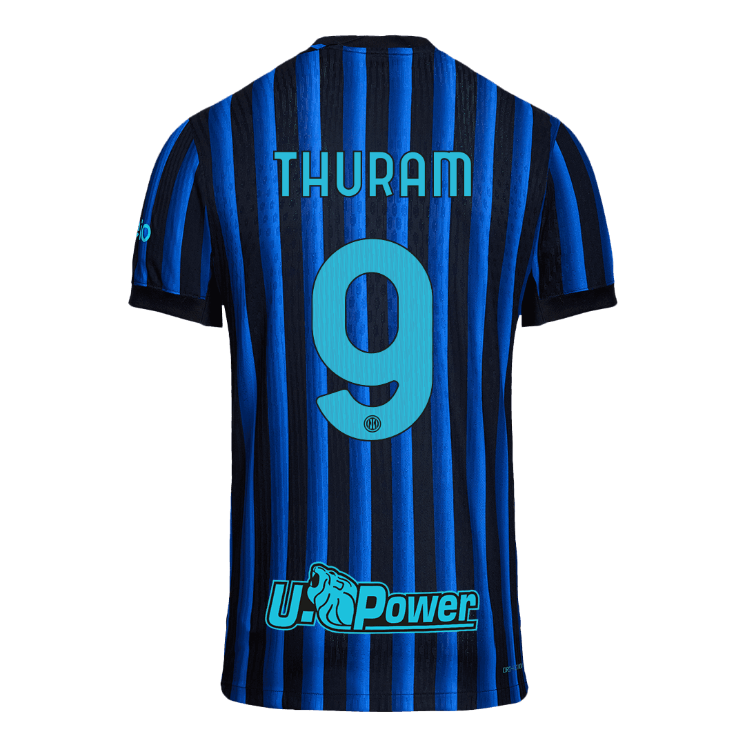 Męska Koszulka Domowa Inter Milan THURAM #9 Wersja Piłkarska 2025/26 - Slim Fit - Topowe Koszulki Pilkarskie Sklep Internetowy