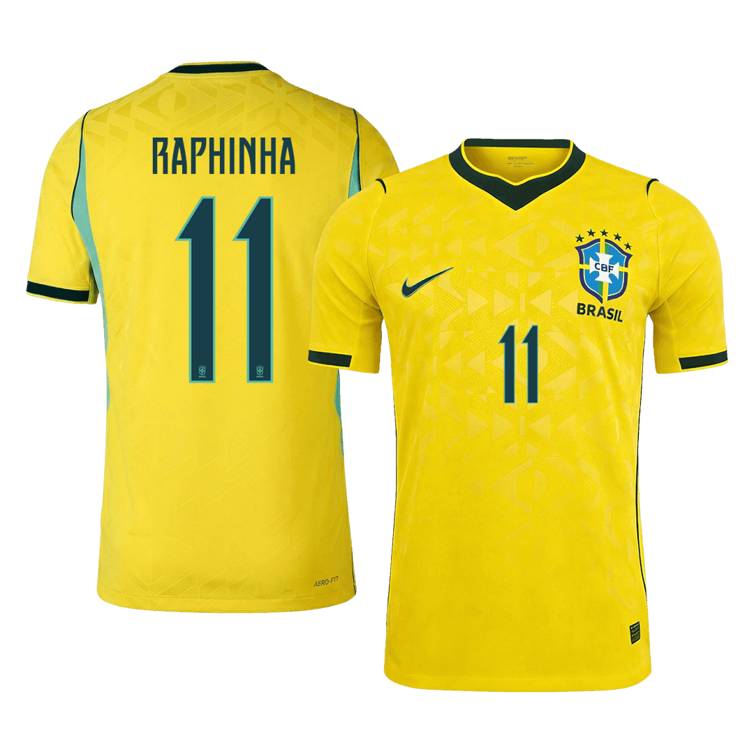 Męska koszulka Brazylii domowa RAPHINHA #11 wersja zawodnicza - Mundial 2026