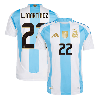 Męska Koszulka Domowa Argentyna L.MARTÍNEZ #22 Wersja Piłkarska 2024 - Slim Fit - Topowe Koszulki Pilkarskie Sklep Internetowy