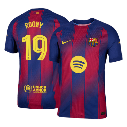 Męska Koszulka Domowa Barcelona ROONY #19 Wersja Piłkarska 2025/26 - UCL - Slim Fit