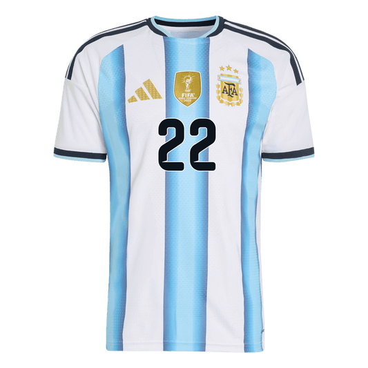 Męska Koszulka Domowa Argentina L.MARTÍNEZ #22 Wersja Piłkarska World Cup 2026 - Slim Fit