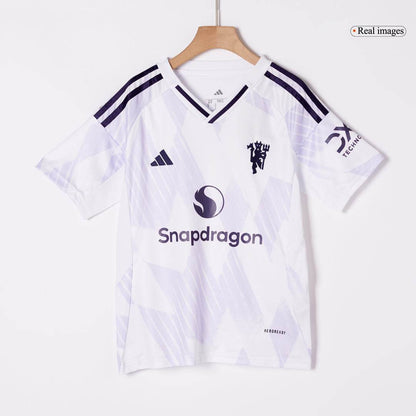 Dziecięcy Zestaw Wyjazdowa Manchester United (Koszulka + Spodenki + Skarpety) 2025/26 - Topowe Koszulki Pilkarskie Sklep Internetowy