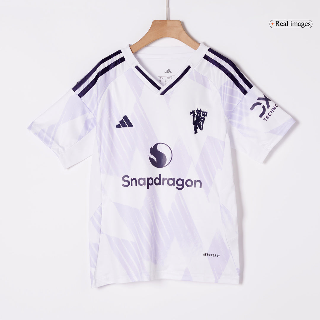 Dziecięcy Zestaw Wyjazdowa Manchester United (Koszulka+Spodenki) 2025/26