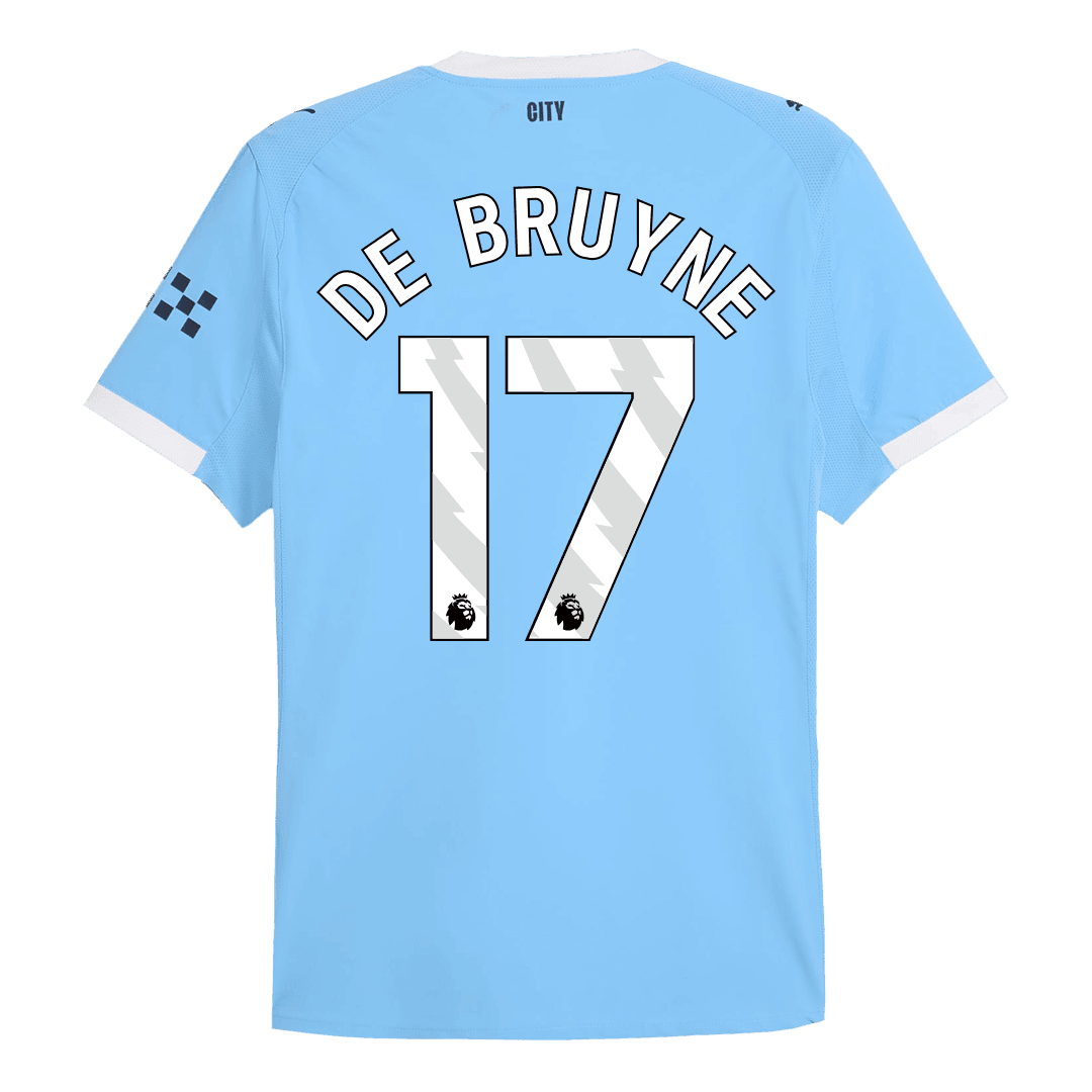 Męska Koszulka Domowa Manchester City DE BRUYNE #17 Wersja Piłkarska 2025/26 - Slim Fit - Topowe Koszulki Pilkarskie Sklep Internetowy