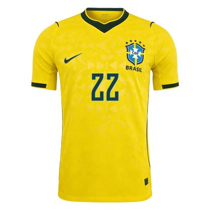 Męska koszulka Brazylii domowa JOÃO PEDRO #22 wersja zawodnicza - Mundial 2026